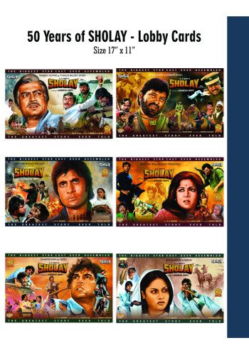 50 years of SHOLAY - Laminated Lobby Cards